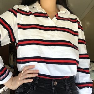 BRANDY MELVILLE POLO LONG SLEEVES CROP TOP